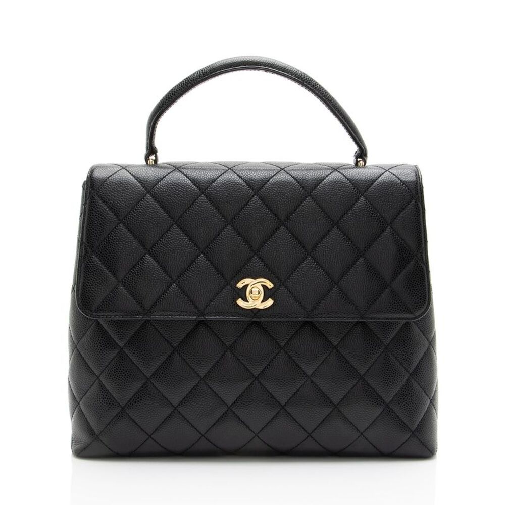 Chanel Vintage Caviar Leather Kelly Top Handle